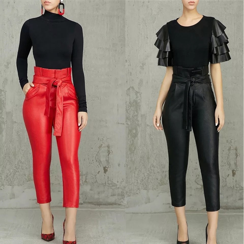 High WastedLeather Pants